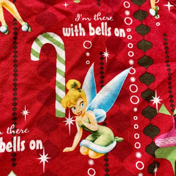 Tinker Bell Christmas Scrub Top by Disney Medical Nurse Dental Veterinarian - Picture 5 of 8
